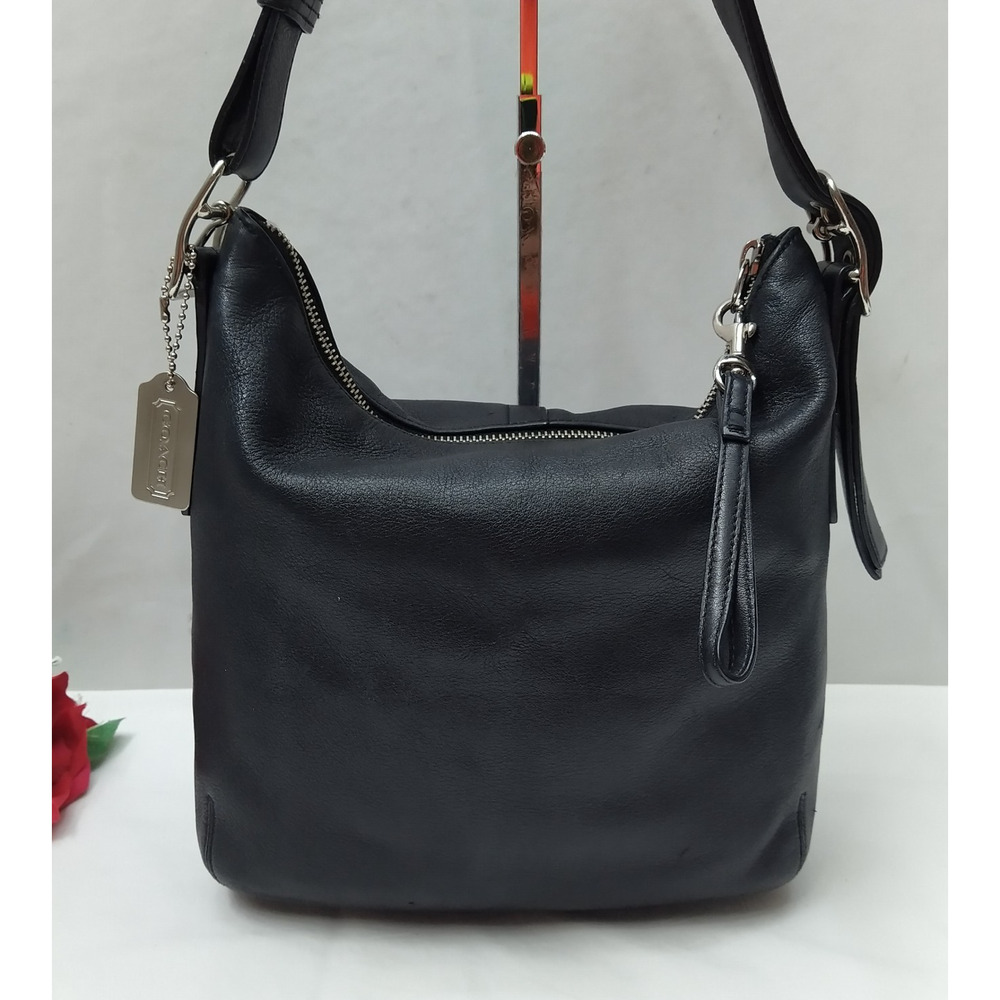 Coach Black Leather Zipper Closure Crossbody Shoulder Bag - Vintage - Picture 3 of 16